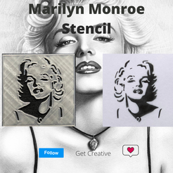 n Monroe Fichier STL Pochoir Marilyn Monroe・Objet pour impression 3D à télécharger