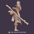 04.png Elf Monk Female - Pre-Supported STL Miniature for Fantasy Tabletop RPGs