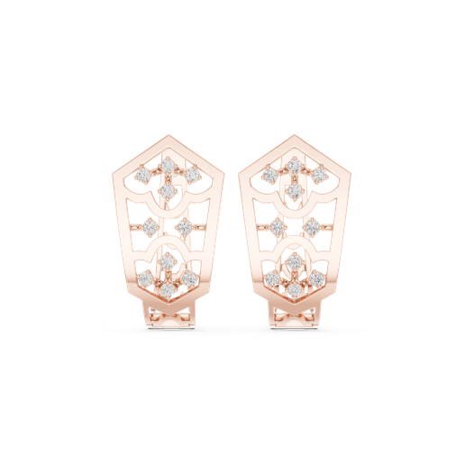 Geometric Shield Floral Cluster Earrings 3D Model 3D model by CADia