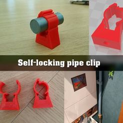 ded54d568fbae82b9e0f3a49ff7e3f72_display_large.jpg Free STL file self-locking wall clip for 16mm pipe・3D printer design to download