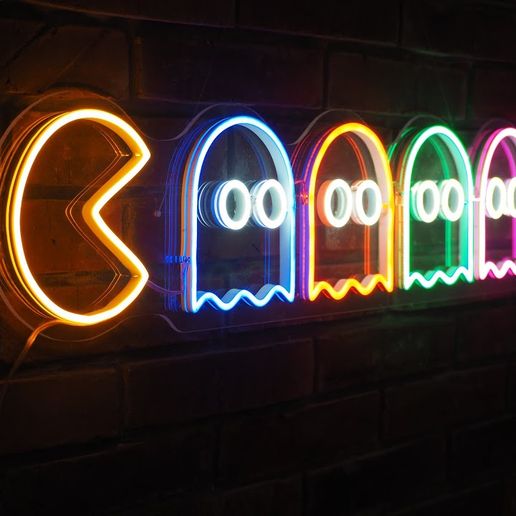 PAC-MAN パックマン ネオンサイン Pacman Neon Sign | Neon Pacman Art | Pacman Wall Art
