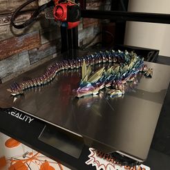 Хрустальный дракон, артикулирующее животное Flexi Wiggle Pet, печать на месте, фантазия