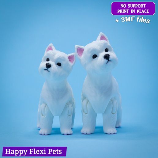 Westie_flexi_dog_4.jpg Westie ou West Highland White Terrier le jouet flexible réaliste (#46) v2025 SNAP