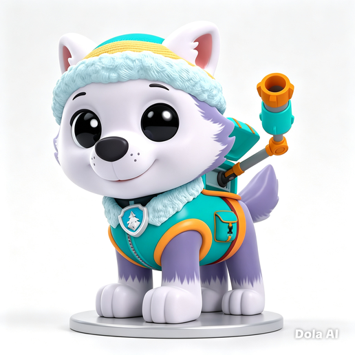Boneco Everest Patrulha Canina Premium — Estilo Funko Pop | Impressão 3D