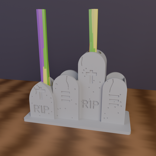 Graveyard Desk Organizer – Gothic Tombstone Pen Holder & Catch-All, 3 Designs, No Supports