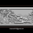 007.jpg Mural landscape wood carving file stl OBJ and ZTL for CNC