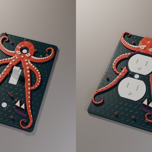 Kraken Light Switch & Outlet Cover - Giant Octopus Sea Monster Wall Plate