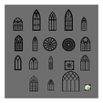 Frame-22.png Gothic Windows STL & SVG  Set-3   (18 Authentic Designs in 1) | Wall Decor | Detailed Customizable Gothic  Cathedral Windows