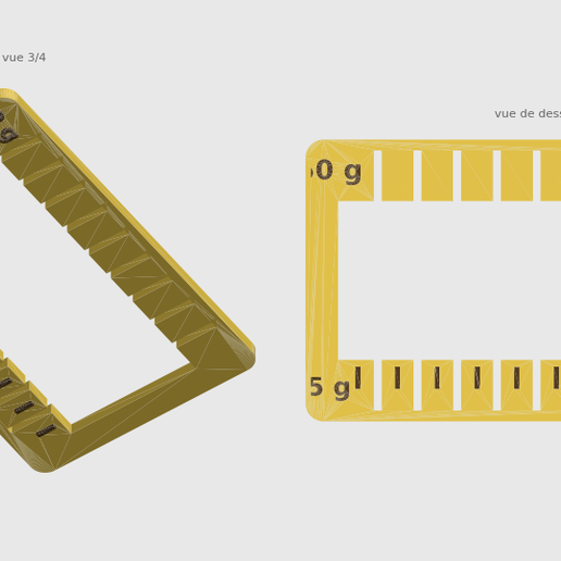 Butter Portion Guide - Open Frame for a 250 g Block, 9 Slots at 11 mm