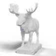 002_clay.png Bull Moose Statue STL – Realistic Stone Sculpture 3D Print for Wildlife Collectors
