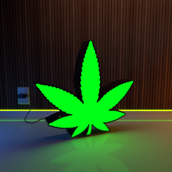 333.png Lamp Cannabis 3D