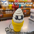 Light-Fury-2.png ICE CREAM CONE CLICKER -MFP3D -NO SUPPORT - KEYCHAIN INCLUDED -PRINT IN PLACE - SENSORY TOY-FIDGET