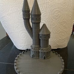 Support de dragon articulé Support d'affichage Diorama de château pour dragons, figurines et Flexi. Une seule pièce imprimée en place.