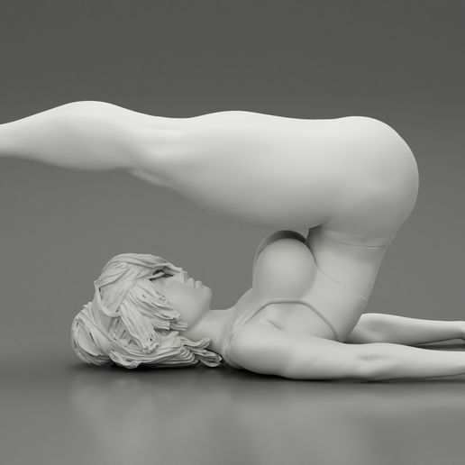 Girl-06.jpg 3D file Sporty Woman Doing Yoga the Plough Posture 3D Print Model・Model to download and 3D print, 3DGeshaft