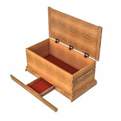 Top_Level_Drawer2.JPG Download free STL file African Mahogany Blanket Chest • 3D print design, mtairymd