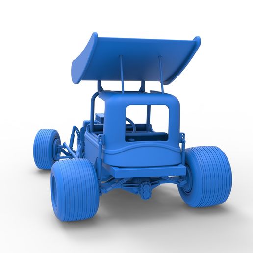 63.jpg Vintage Winged Supermodified stock car para Dirt girando Escala 1:25