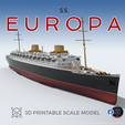 Europa.png SS EUROPA German ocean liner (1928) 1/700 print ready model full hull and waterline