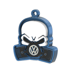 Skull-Volkswagen-Photo-v1.png Télécharger le fichier STL Porte-clés Volkswagen + Logo • Objet imprimable en 3D, Upcrid