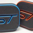 blue_red_front.jpg ST Logo Trailer Hitch Cover for Ford Explorer