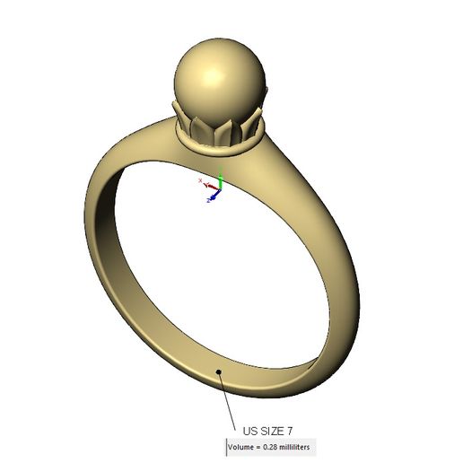 volume2.jpg STL-Datei Lotus Perle und Blätter Mode Ring US Größen 6 7 8 3D-Druck Modell・3D-druckbares Modell zum Herunterladen, RachidSW