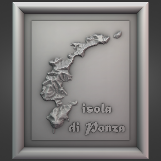 Ponza - isola di Ponza 3D Relief
