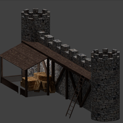 Capture.png OBJ file castle wall・3D print model to download, Rafaartes