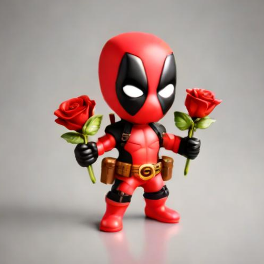 Deadpool Holding Roses 3D model