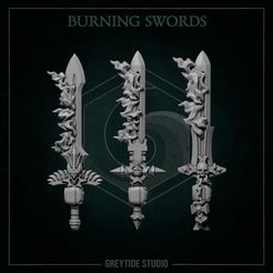 burningswords.jpg Файл 3D Горящие мечи・Шаблон для 3D-печати для загрузки, GreyTideStudio