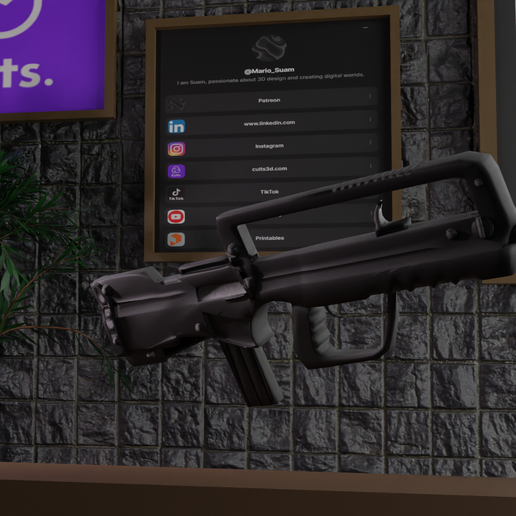 🔫 FAMAS Assault Rifle – 3D Printed Replica Model・ STL File for 3D ...