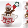 il_fullxfull.5605413817_fxk3.jpg Twisty Gingerbread Man In A Cup Ornament by Cobotech, Regalo de Navidad, Regalo de Cumpleaños, Decoración de Escritorio, Adorno Único
