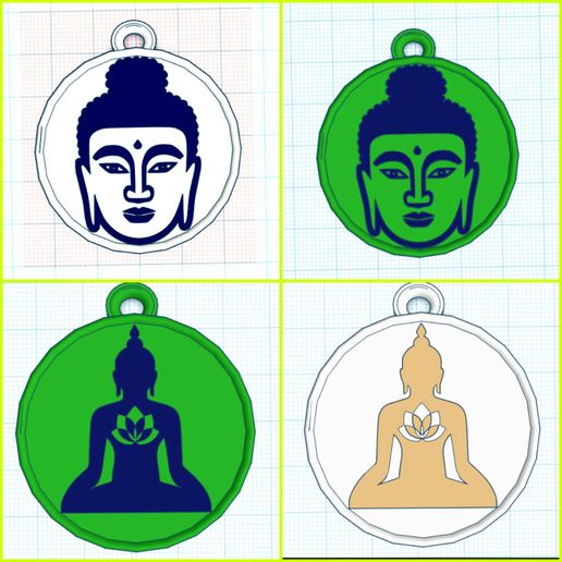 BUDDHA KEY RING -MEDITATION X2 - 3D model önizlemesi