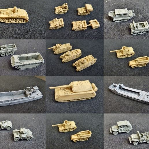 1:200 Tanks and Vehicles - Pack 3 3D model