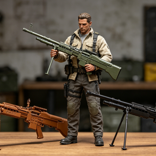 mzz389 - US M60E3E4 machine gun - print model