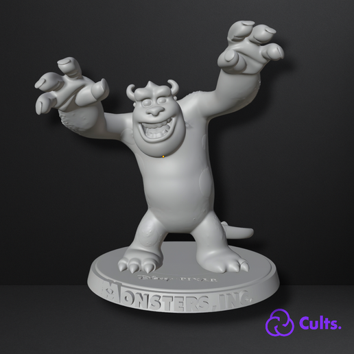 🦁 Sulley roaring in your showcase! 3D Fan Art for 3D Printing 🦁 174mm Figure 🟦🎬 3D model