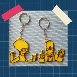 Llaveros-Simpsons-Homero-y-Marge-1.jpg STL file Simpsons Marge and Homer keychains・3D printing model to download