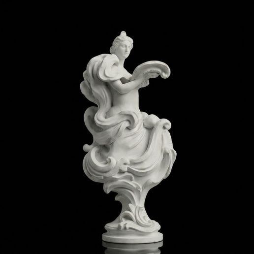 (11 Inches) Classical Baroque Nymph Sculpture with Swirling Drapery