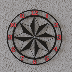 0001.png STL file star wall clock decor・3D printable design to download