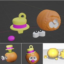 popurri.png Бесплатный STL файл 1,2,3 Кольцо для ключей из тыквы Руперта (тесты)・Дизайн 3D-принтера для скачивания