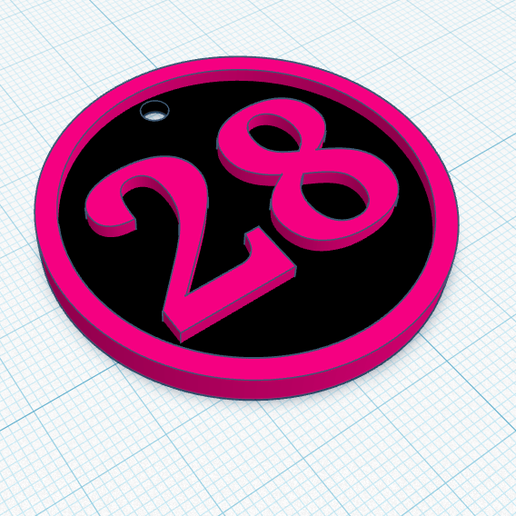 Llavero de número 28 - Keychain of the number 28 3D model