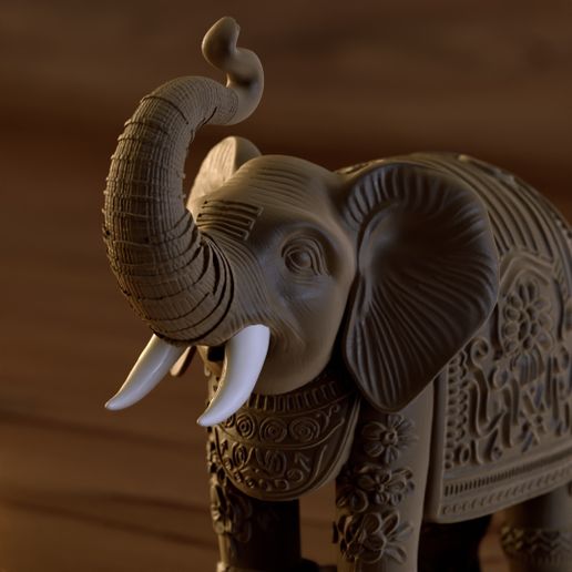 EC6.jpg Auspicious Elephant - "Gajraj" 3D STL File for DIY Home Decor
