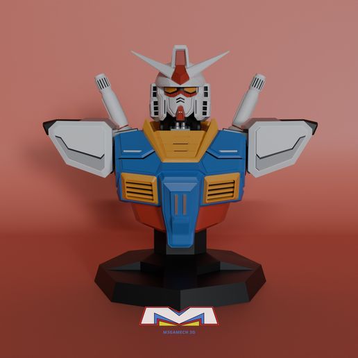🤖 Gundam RX-78 Bust Torso Custom Version・ STL File for 3D