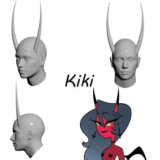 Helluva-Boss-Kiki-horns-STL-pack-3D-print-model.jpg Helluva Boss characters horns STL pack 3D print model