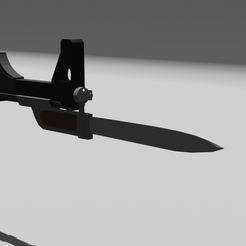 AKbayonet.png OBJ file Bayonet attachment for AK-47 (low poly replica)・3D printable model to download
