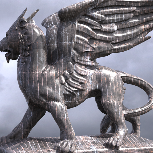 untitled.509.png Fichier OBJ Statue baroque du lion volant 2・Plan imprimable en 3D à télécharger, aramar