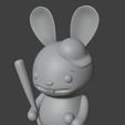 2.jpg Easter Bunny Baseball Player Figurine