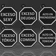 EXCESOS.png Файл STL Брелки с мемами / высокая степень маркировки・3D-печатная модель для загрузки