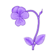 02-February-Violet.stl Birth Month Flowers Set Bas Relief 3D Model