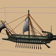 trirreme-B.jpg Greek trireme, ancient warship with sails and oars.