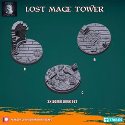 720X720-render1-6.jpg STL file Lost Mage Tower Set 3x50mm (Pre-supported)・3D printable model to download