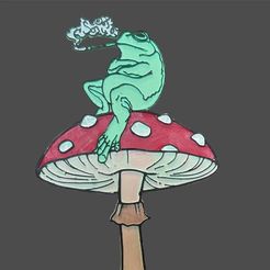 preview-1.jpg STL file Smoking Frog Plant Decor/Cake Topper・3D printer model to download